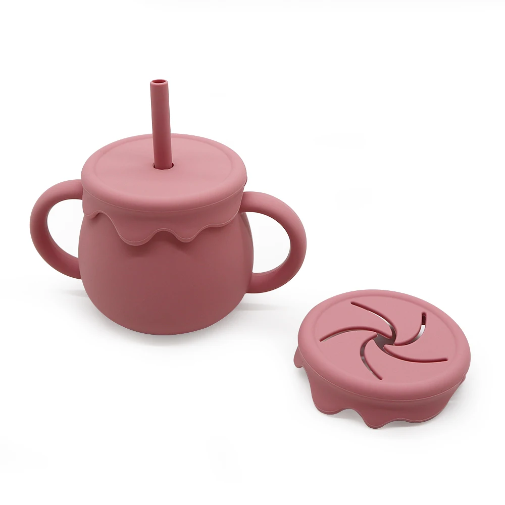 Eco Friendly Infant Training Cup Spill-proof food grade Silicone baby Sippy Cup approved