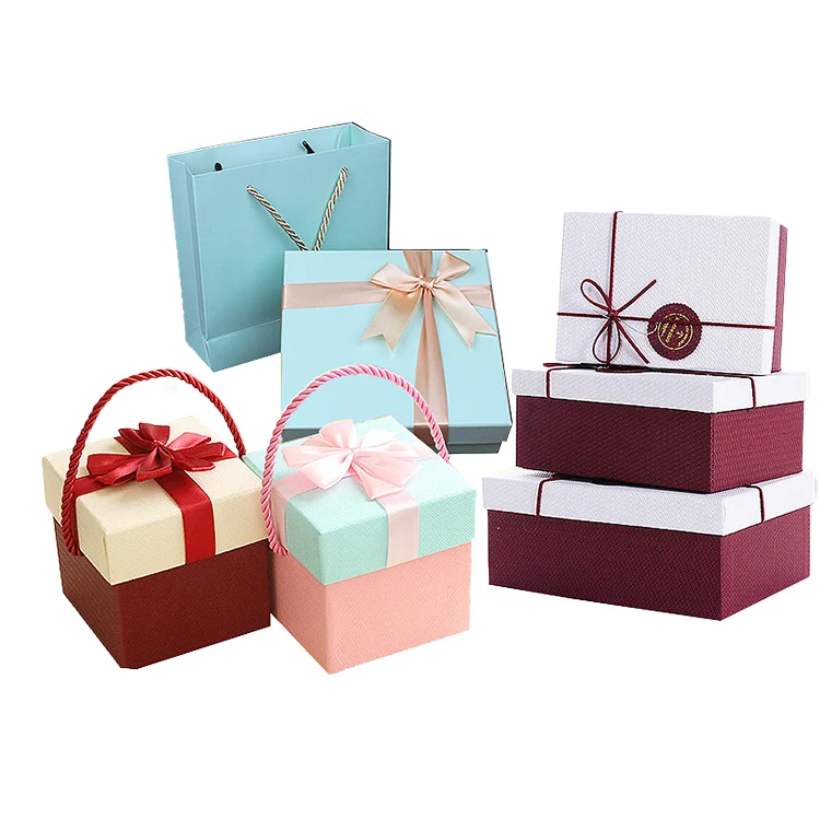 Custom Size And Design Surprise Two-pieces Lid and Base Bow Tie Cardboard Birthday Gift Paper Packaging Box
