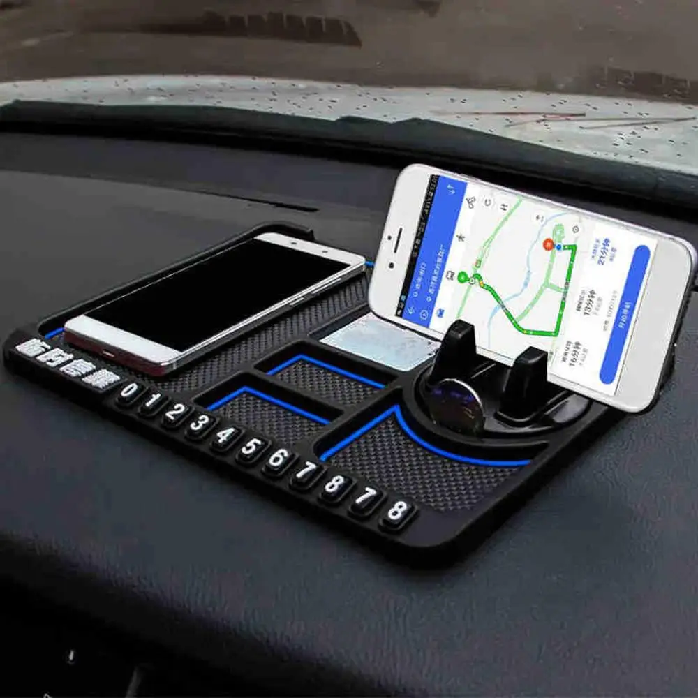 HelloWorld Universal Portable Square Large Durable Anti-skid Universal Multifunctional Car Navigation Pad Gadget non-slip Pad