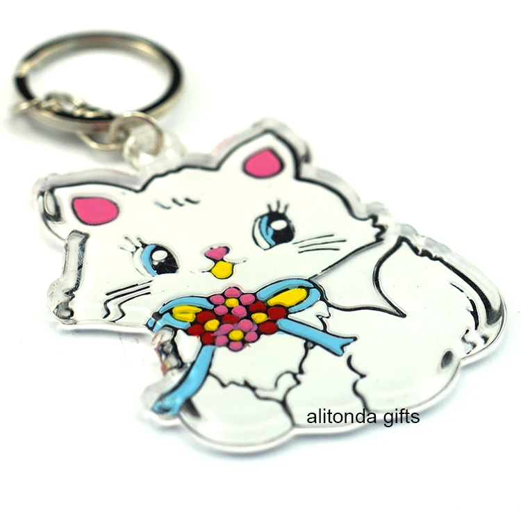 Personalize acrylic anime keychains custom cartoon different shape logo print blank acrylic keychains for promotional gifts