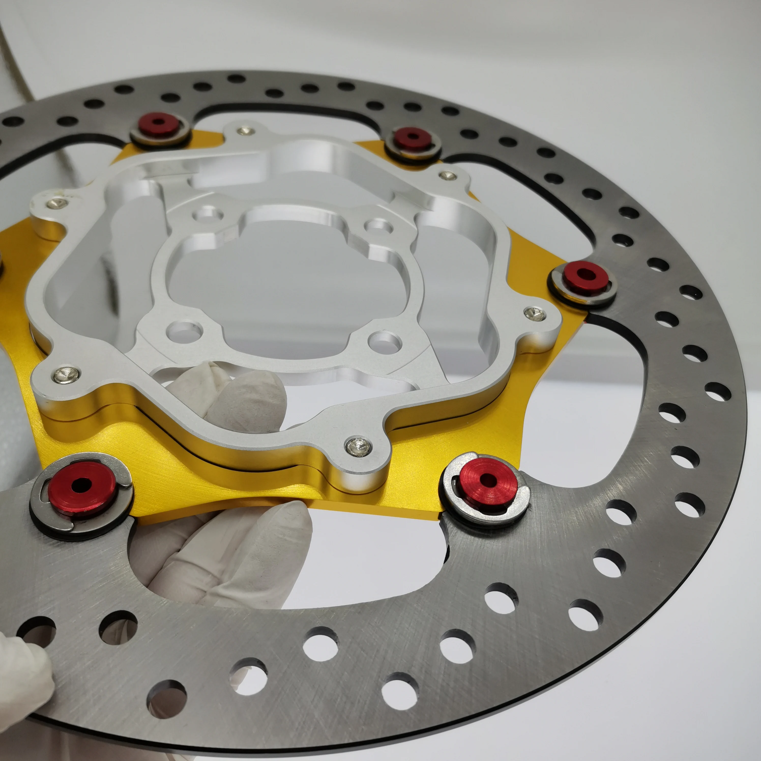 Manufacturer OEM  267mm CNC T6061 T7075 Aluminium alloy anodized color  Motorcycle  front brake disc brake rotor  pads parts