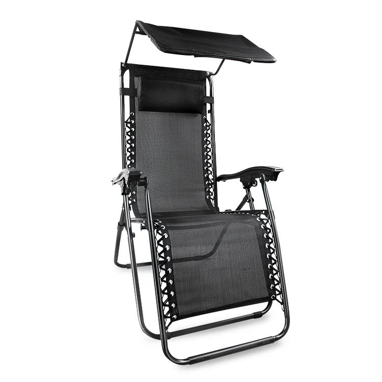 
Outdoor Adjustable Zero Gravity Lounge Folding Recliner Chair with Sunshade 