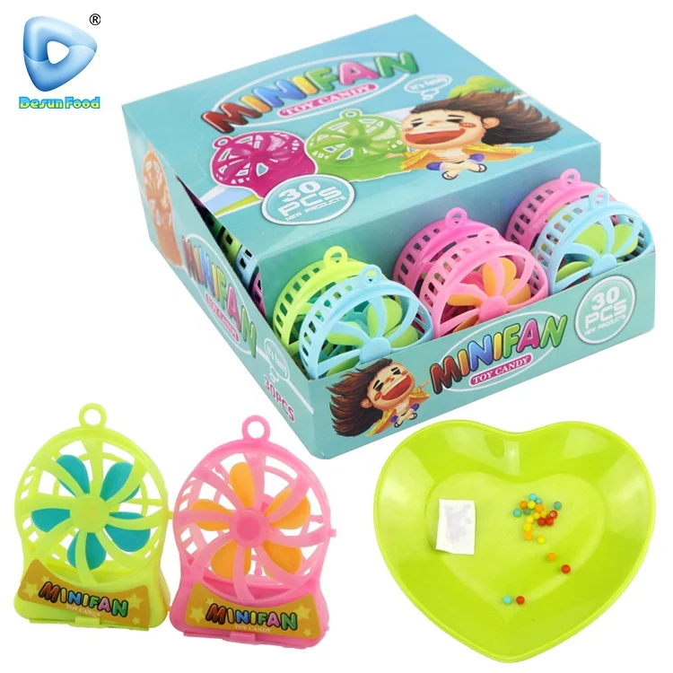 Hot Selling Colorful Small Cartoon Fan Toy Candy With Tattoo