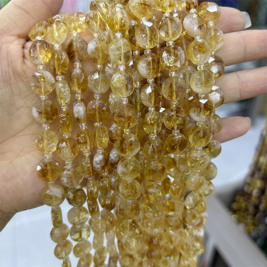 Wholesale Natural Stone 10*10*5mm Circle Faceted Stone Beads Square Beads Gemstone Loose Square Stone Beads for Jewelry Making