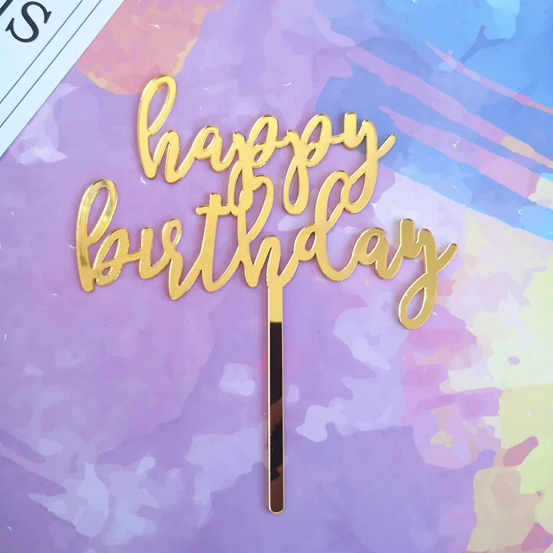 
Acrylic Popular Premium Lucite Laser Cut Acrylic Happy Birthday words Cake Topper birthday Acrylic cake topper massage seat top 