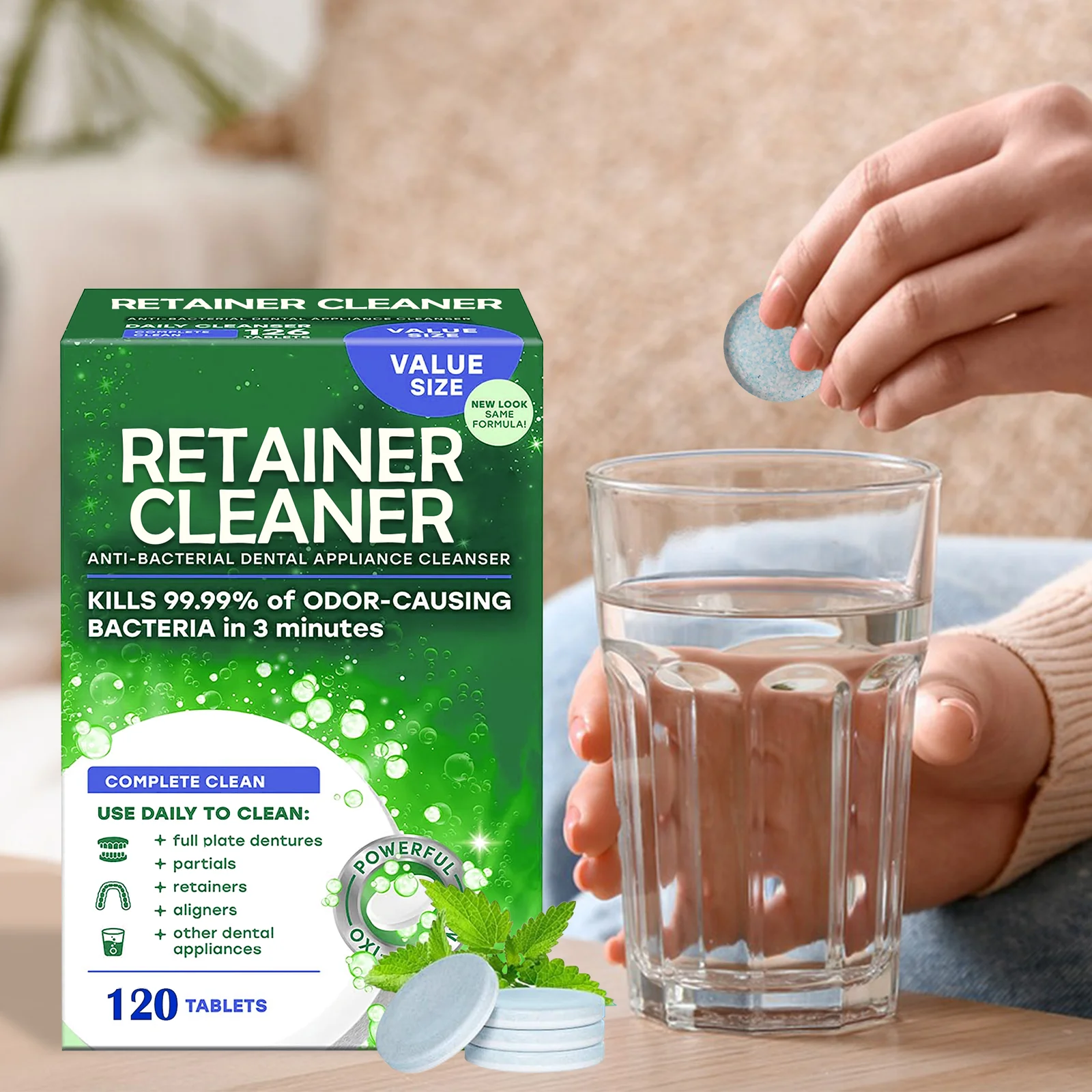 High Quality OEM Effervescent Tablet  Personal Daily Denture Cleaner and Whitener for Denture Cleaning