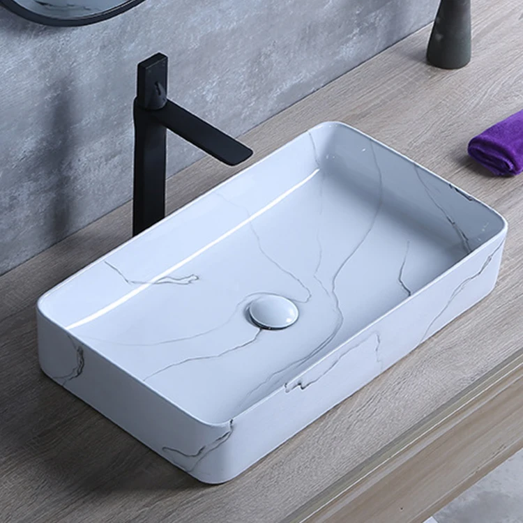 high quality countertop mounted lavabo bathroom wash hand basin modern marble ceramic sink