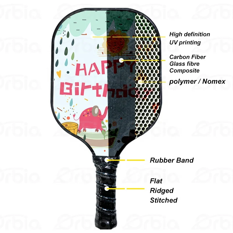 Orbia Sports USAPA Approved Professional Pickleball Paddle Custom Carbon Fiber Racket Sports Equipment