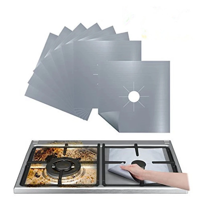 1/4PCS Gas Stove Protector Cover Liner Clean Mat Pad Gas Stoves Burner Protector Reusable Mat Cooker Covers Kitchen Accessories