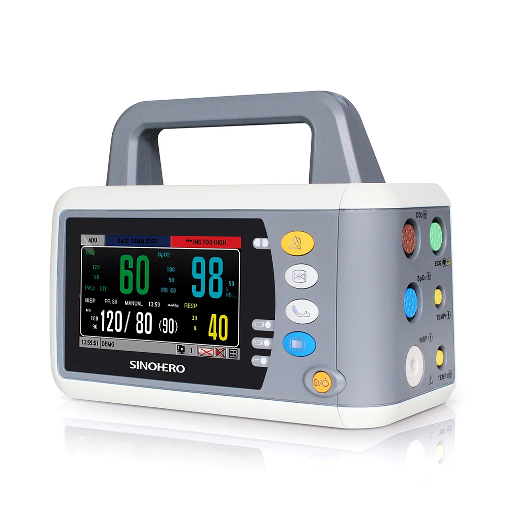 Manufacturer Touch Screen Multi-parameter Patient Monitor Handheld Portable Etco2 Capnograph Monitor
