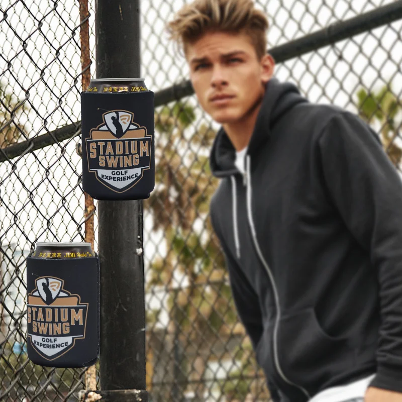 Wholesale 12oz Black Neoprene Drink Beer Bottle Magnetic Coozies Stubby Holder Can Cooler Cover Sleeve with Strong Magnet