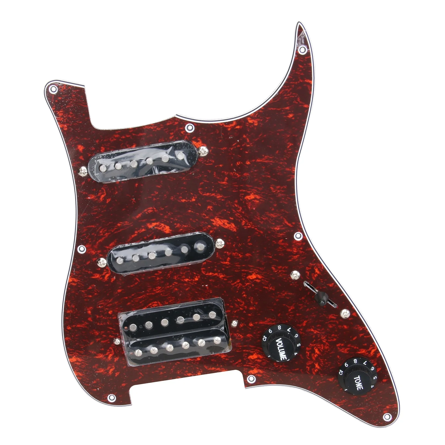 High-end Electric guitar ST 3-Ply Tortoise Shell Loaded  Prewired Pickguard  SSH Pickguard With Alnico 5 Pickups