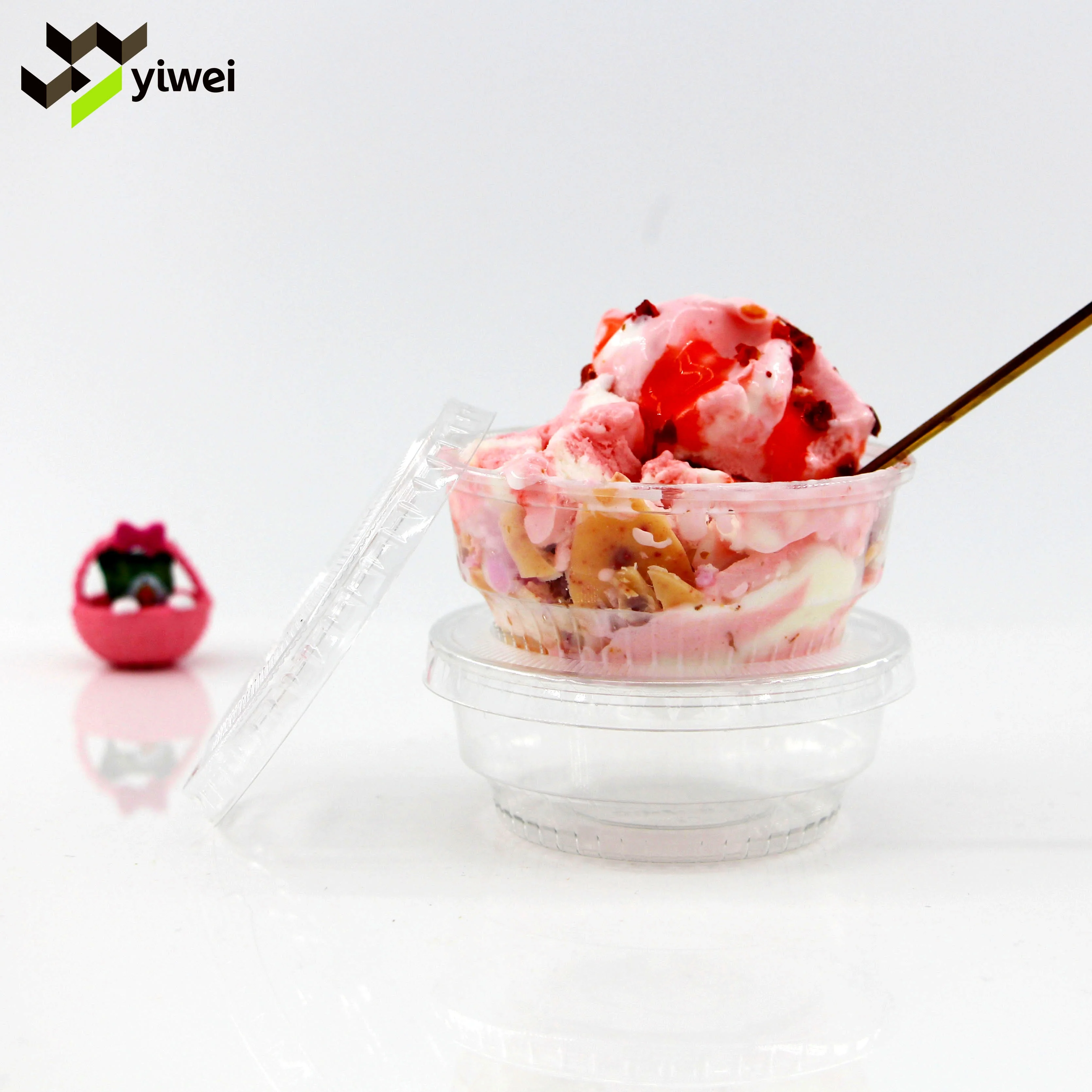 High Quality PET Transparent Disposable  Cups S5oz 6oz 8oz 9oz Plastic Ice Cream Cup With Lids