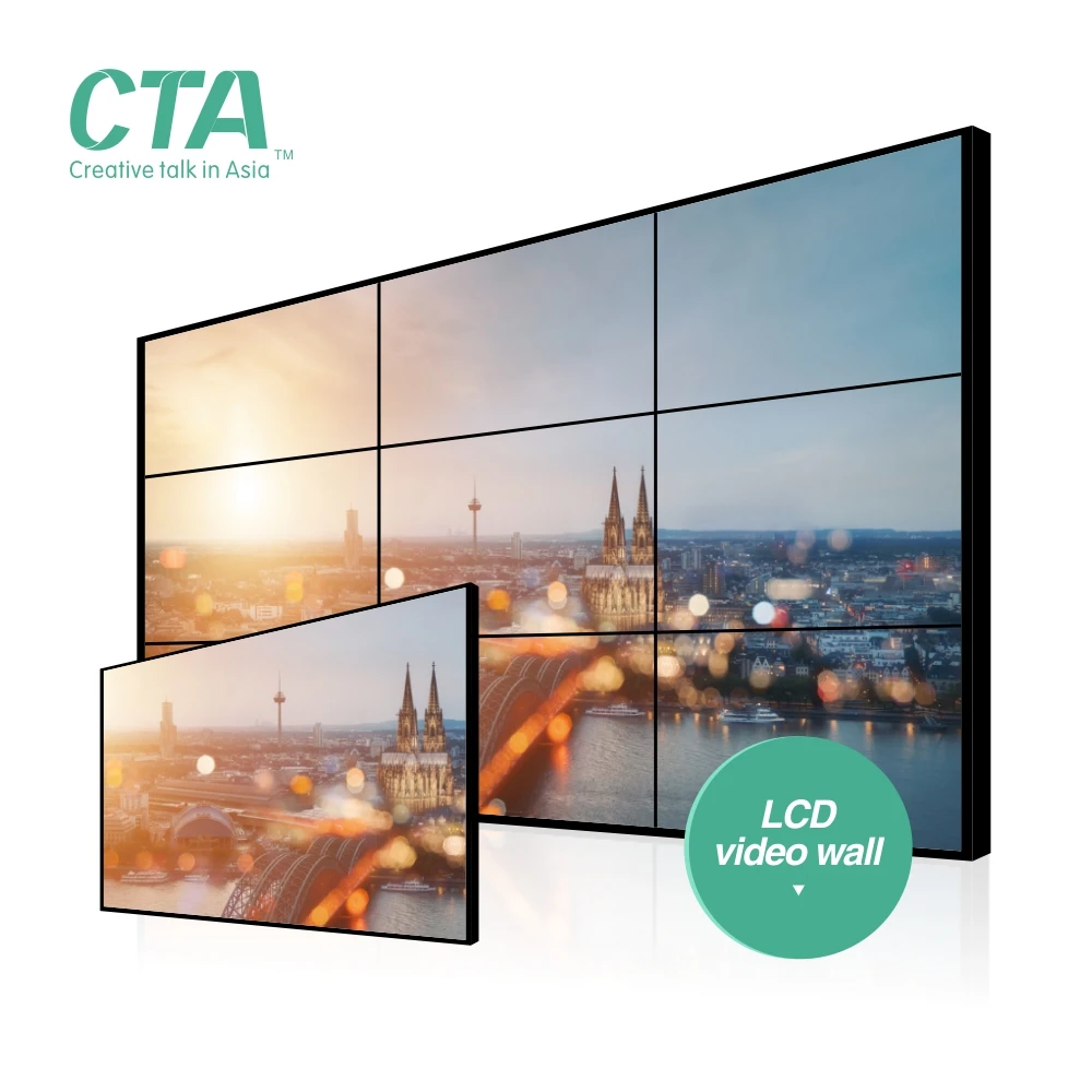1.8mm bezel 55inch 49inch 46inch lcd 4k video processor full color indoor lcd display screen video wall stage lcd cheap for sale