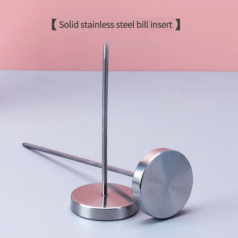 Factory direct sale Restaurant Office Kitchen use Desk Straight Rod Bill Fork Memo Holder Round Base Bill Spike