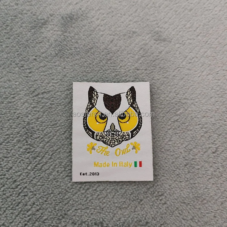 woven patch Free sample designer design can print brand logo freely choose size