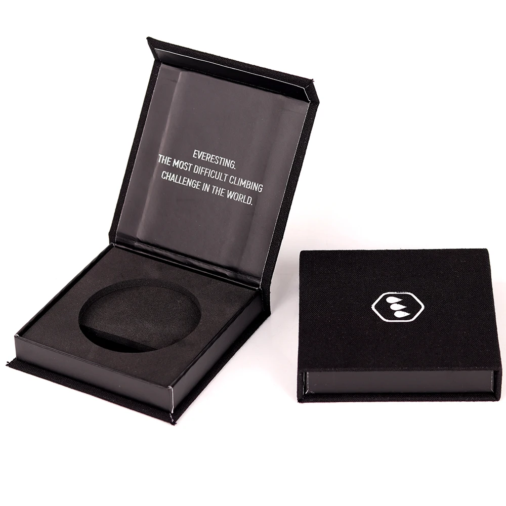 Luxury eco friendly gift boxes packaging with magnetic linen fabric large necklace box for jewelry usb picture pins