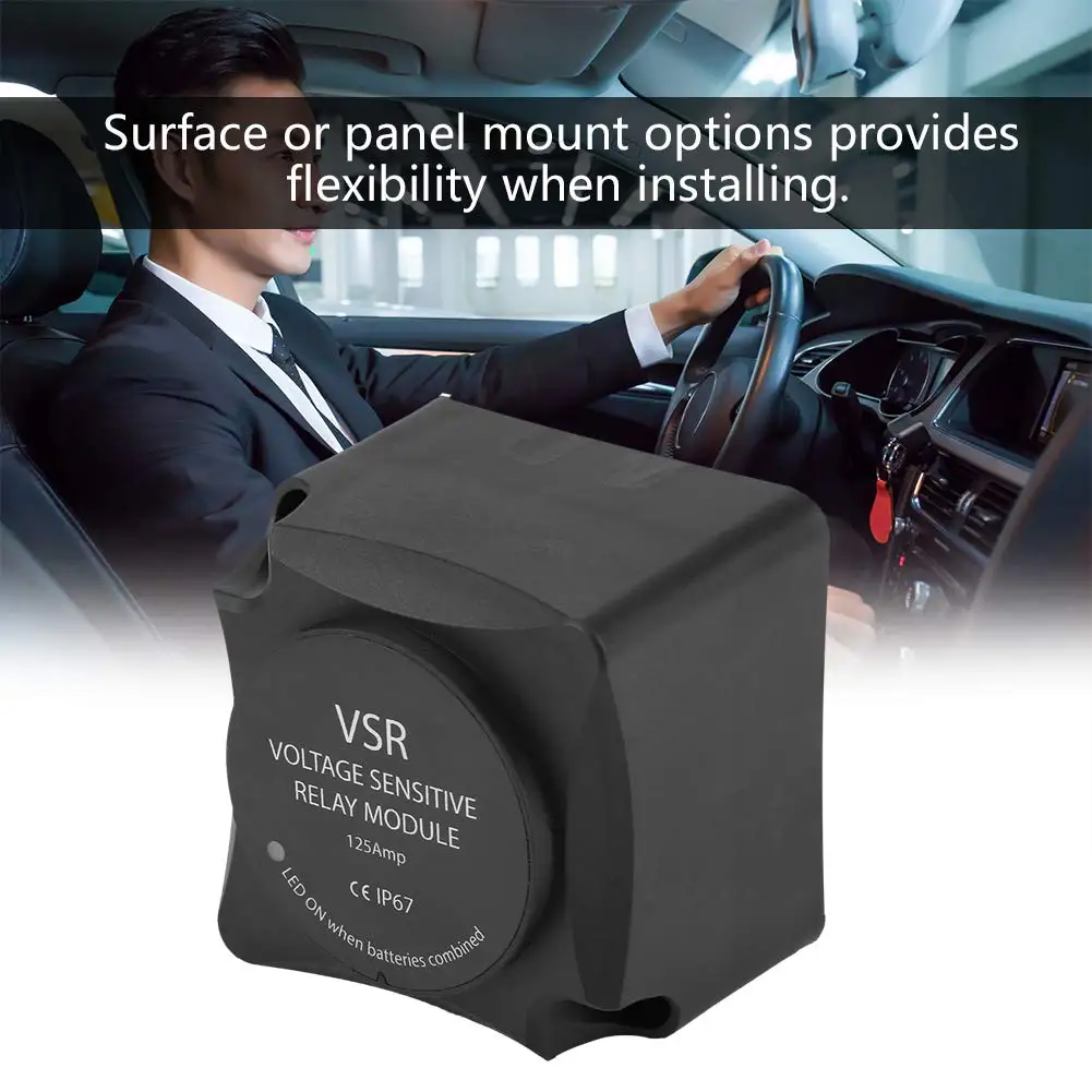 Voltage Sensitive Relay 12V 125A VSR Double Battery Automatic Charging Relay Dual Smart Battery Isolator