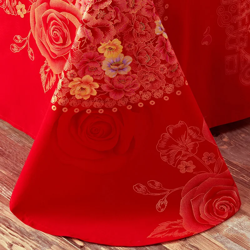 Wholesale Flower Printed Cloth Fabric Bedding Sheet Jet Calico