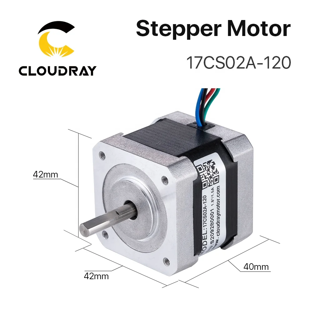 
Cloudray CM11 Nema 17 42mm 1.8 Degrees 1.2A 0.2N.m Hybrid Opened Loop Stepper Motor 17CS02A-120 