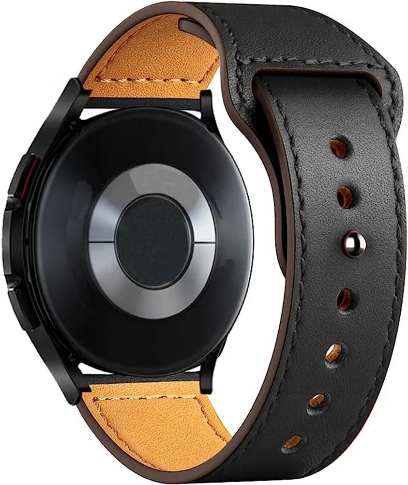 Ремешок для Galaxy Watch 5 band 40 мм 44 мм 45 мм 20 мм, кожаный браслет для Samsung Active 2 для женщин и мужчин