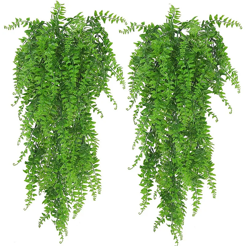 Plantas Artificiales Decoracion Fern Hanging Outdoor Home Wall Hanging Green Leaves Hanging Plants Artificial Faux Plant