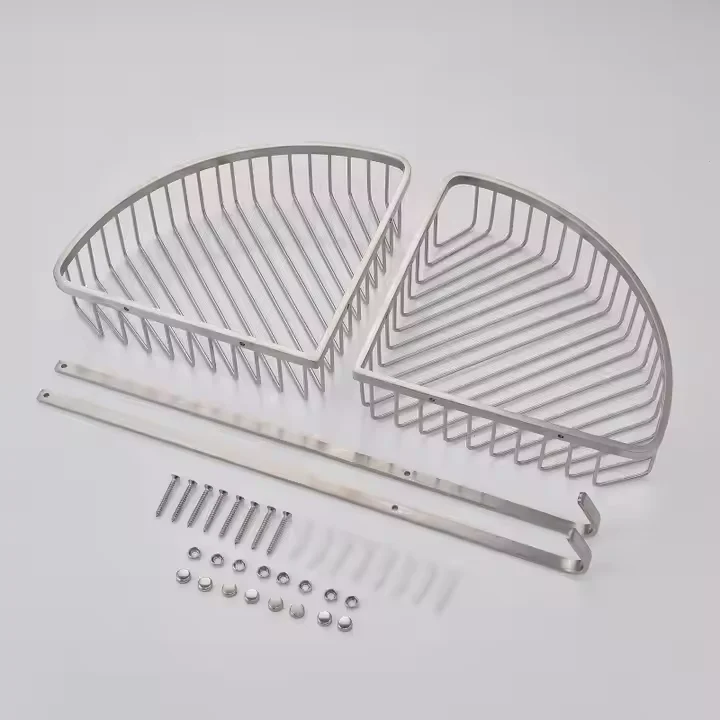 Stainless Steel Two Tier Bathroom Wall Shower Corner Triangle Shelf