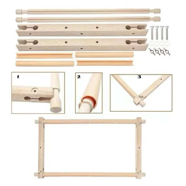 Portable Simple Cross-Stitch Sewing Kit Small Square Wooden Embroidery Frame With Shed Shelf Home Embroidery Tools for Knitting