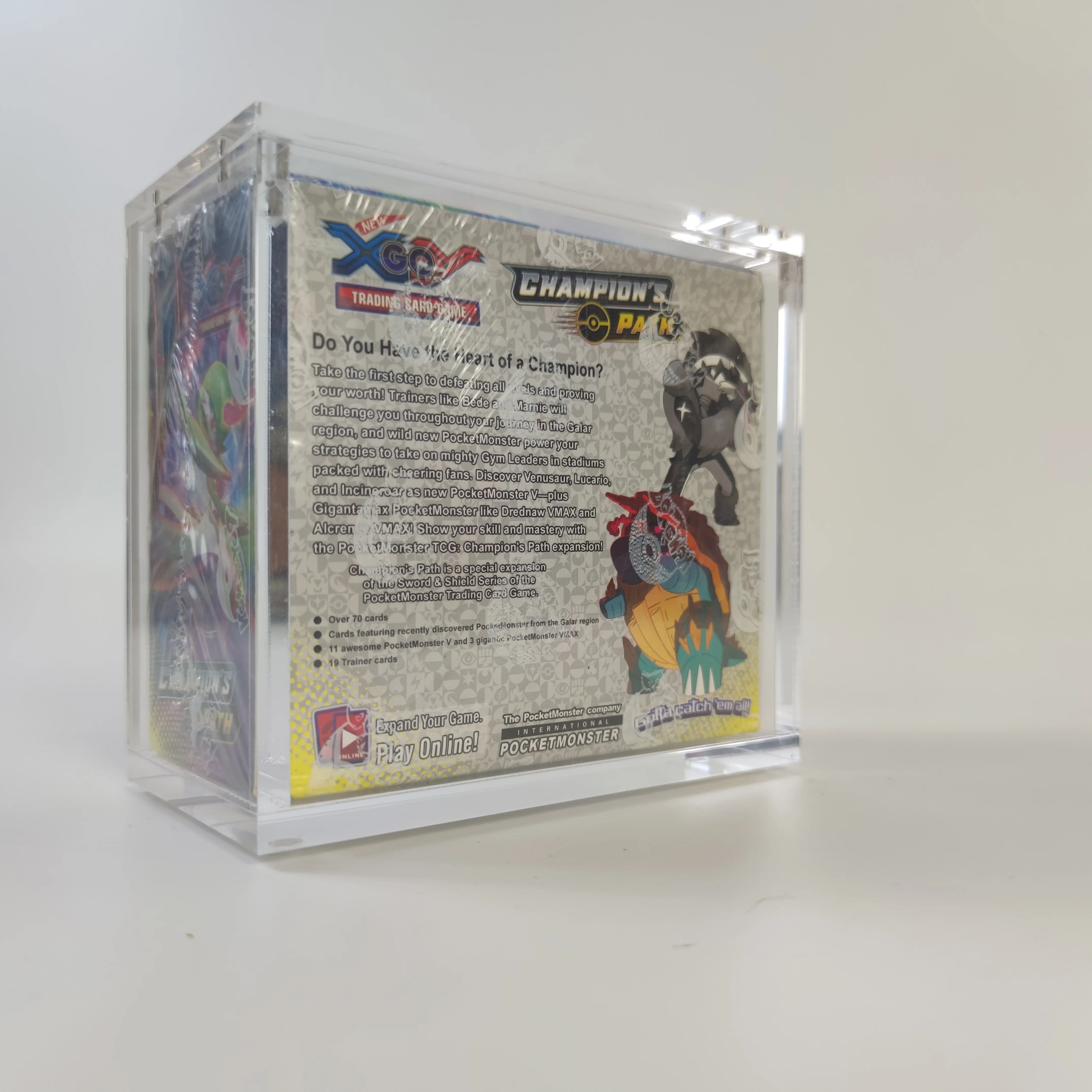 Yageli Custom Clear Pokemon acrylic Box with Magnetic Lid Acrylic Pokemon Booster Box