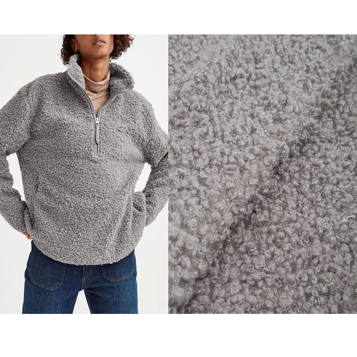 Manufacturer Custom Fashion Soft Curly Lamb Fur Long Pile Sherpa Fleece Fabric Faux Fur Fabric for Clothing