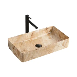 OEM marble ceramic art basin rectangle lavabo countertop wash basin fashion washing basin for home use bathroom sink