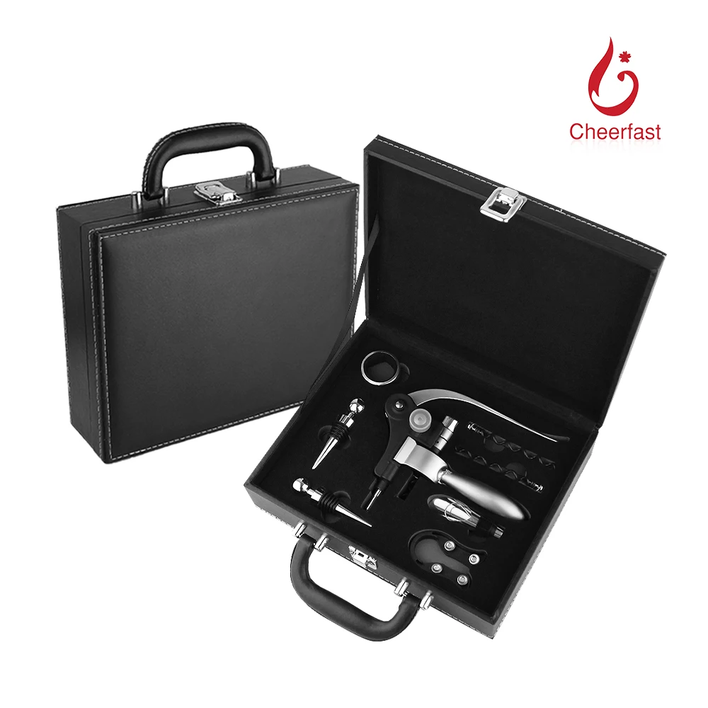 Cheerfast Wine Bottle Opener Manual Vertical Lever Corkscrew Wine Accessories Set Nice Wine Corkscrew With Foil Cutter Tool Set