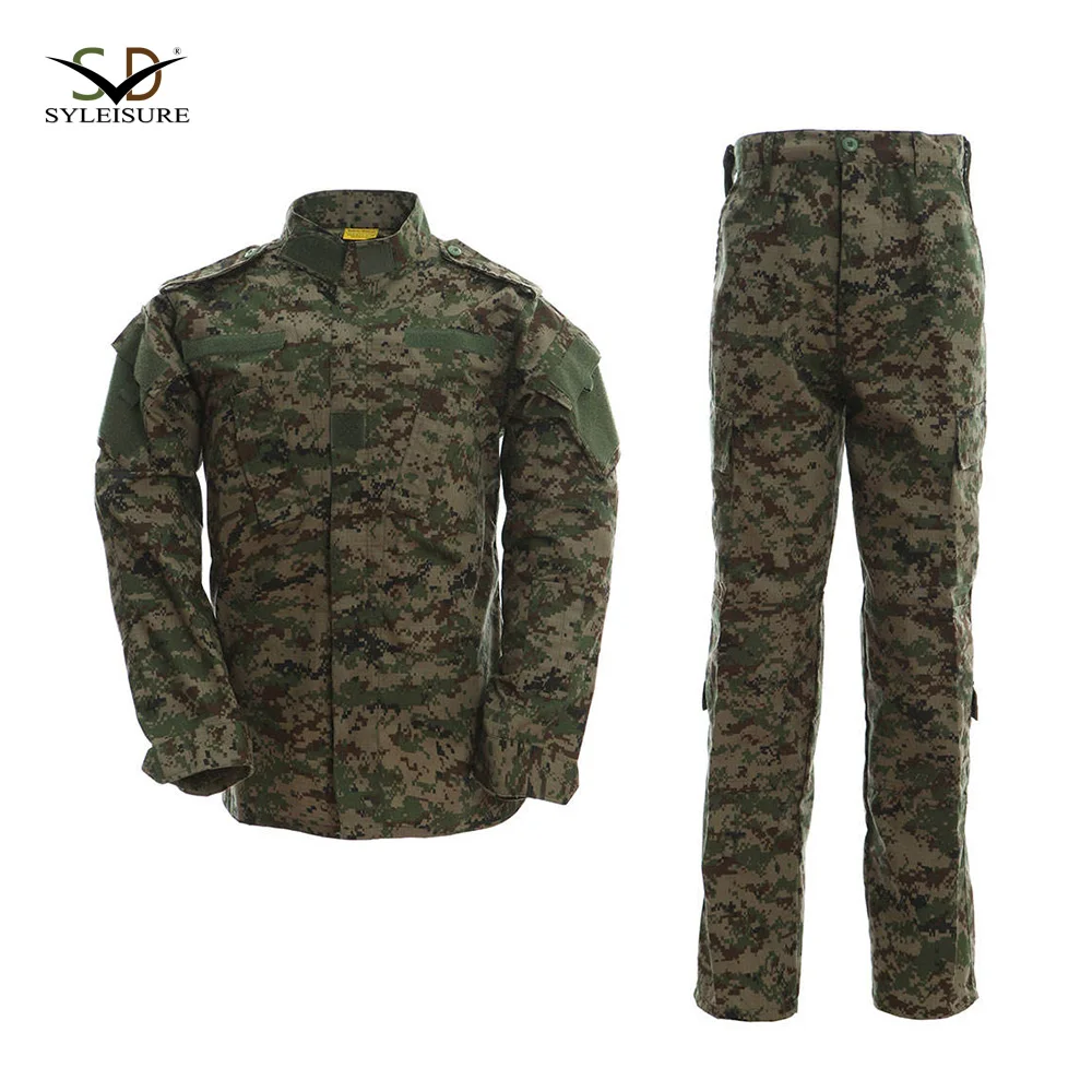 Цифровой полиэстер хлопок Лесной камуфляж acu тактическая форма