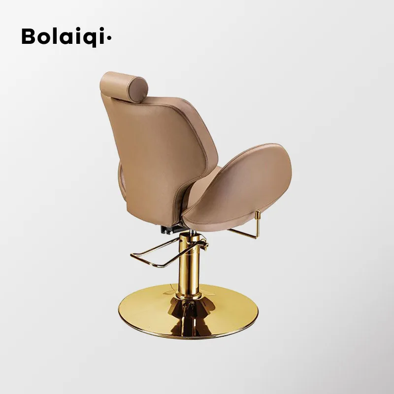 BOLAIQI salon furniture gold reclining salon chair hairdressing beige chair beauty salon equipment for sale