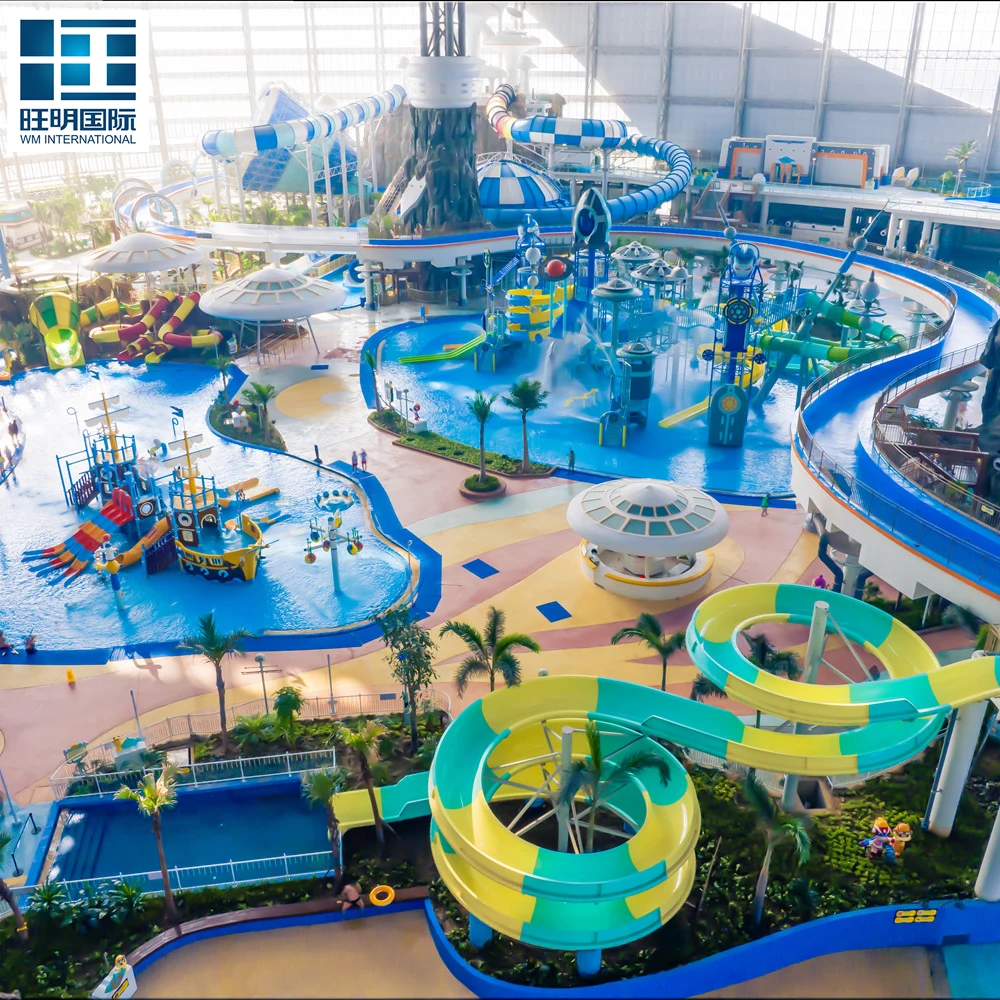 Used swimming pool water outdoor playground slide