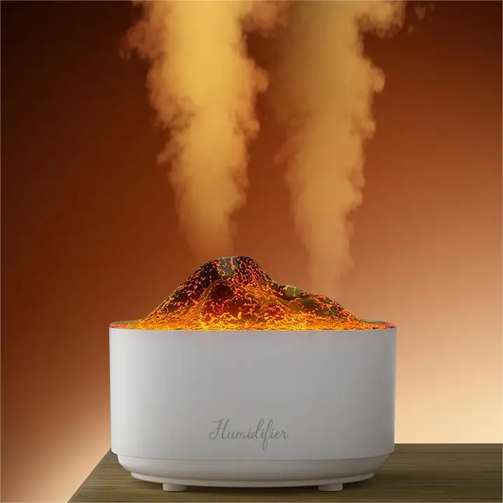 Portable Christmas gift mini USB  essential oil diffuser LED Color Flame humidifier Ultrasonic   customized factory direct sales