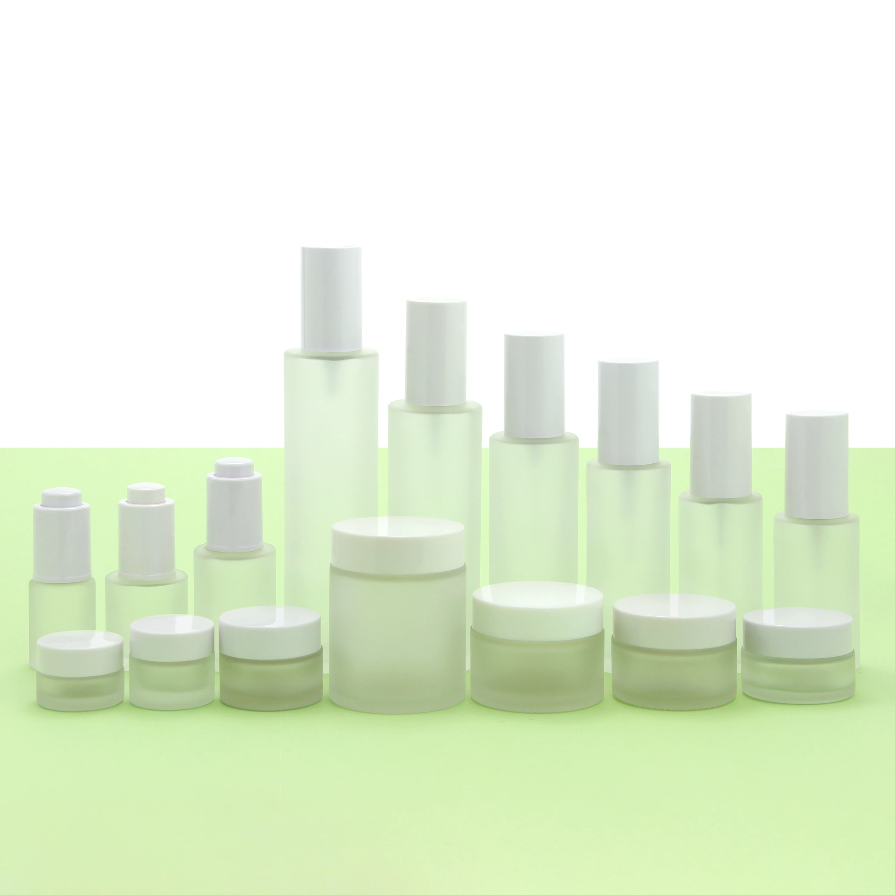 Matte Frosted 15 30 50 100 120 ml Perfume Spray Serum Dropper Lotion Pump Glass Bottle 30g 50g 100g Cosmetic Jar