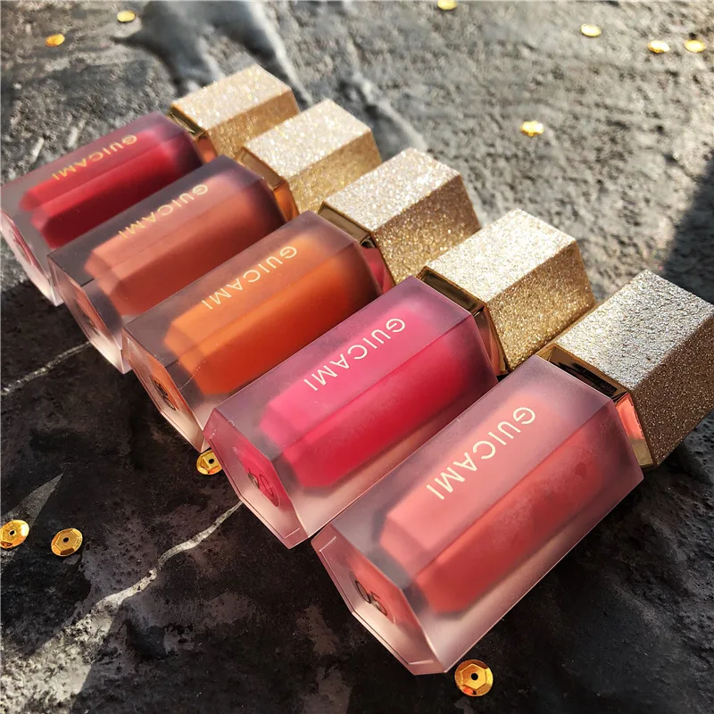 GUICAMI Factory Sales Makeup Manufacturers Blush Vendor 5 Color Pink Peach Cream Liquid Blusher Private Label