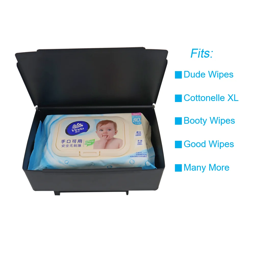 New Design Stainless Steel Black Phone Shelf Lid Flushable Wet Wipes Dispenser Storage Box Toilet Paper Roll Holder