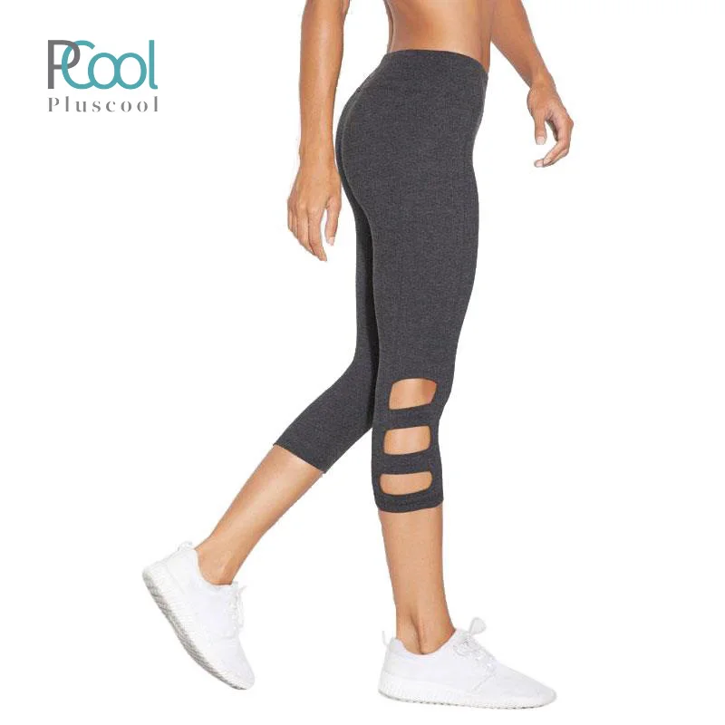 Pluscool Wholesale sexy yoga athletic capri pants for girls