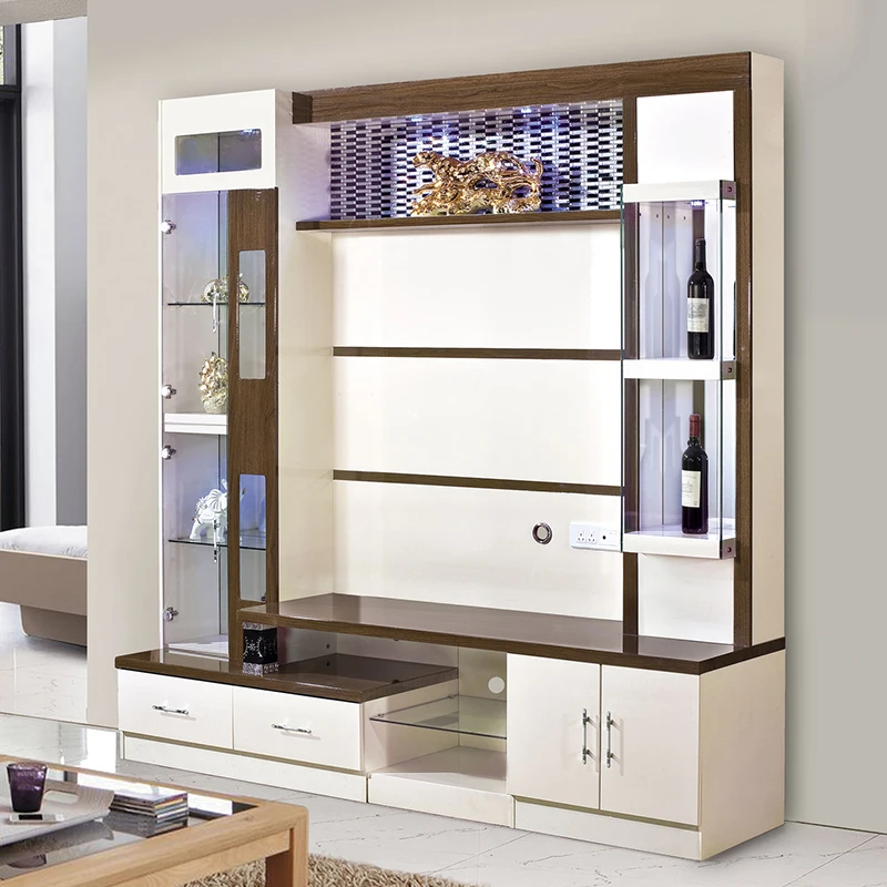 Contemporary Home Wooden Display Rack Tv Stand Furniture Wall Unit Storage Wooden Modern Luxury Living Room Tv Cabinet