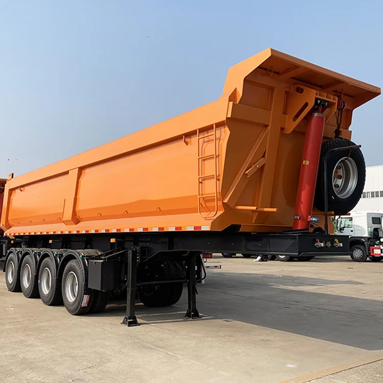 2025 New 4 Axles Dumping Trailer Heavy Load 80-100 Ton Sand Stone Cargo Side Rear Tipper Dump Semi Trailer In Africa In Nigeria
