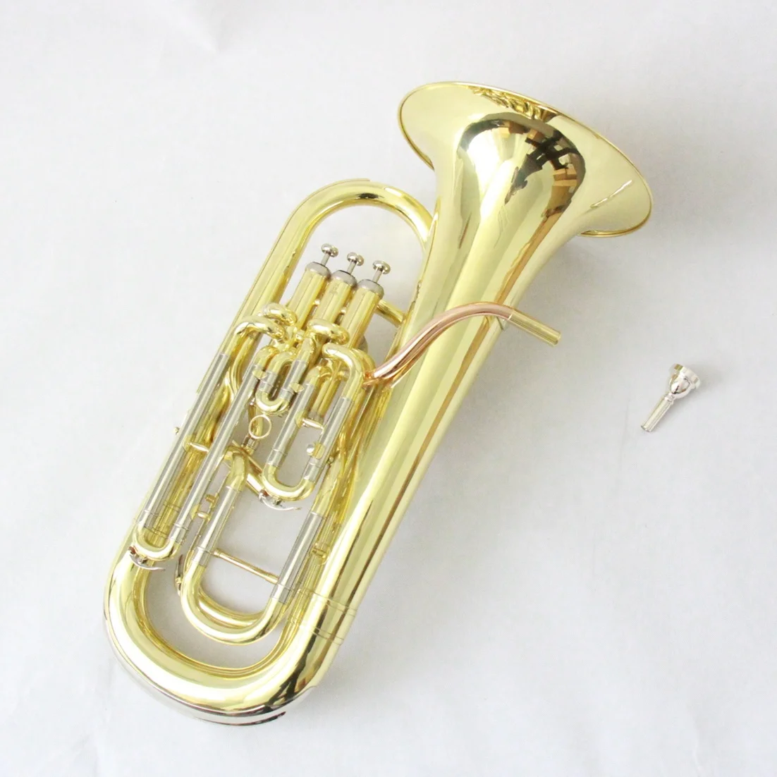 Bb Key Gold Euphonium 4 вертикальные поршни Horn компенсация