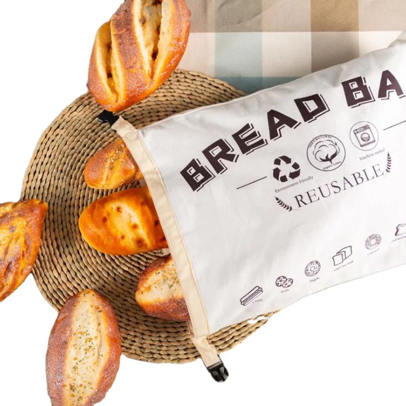 Kitchen Stuff Bag Cotton Linen Reusable Food Storage  Bread Packaging Bags for Loaf Home Storage Supplies