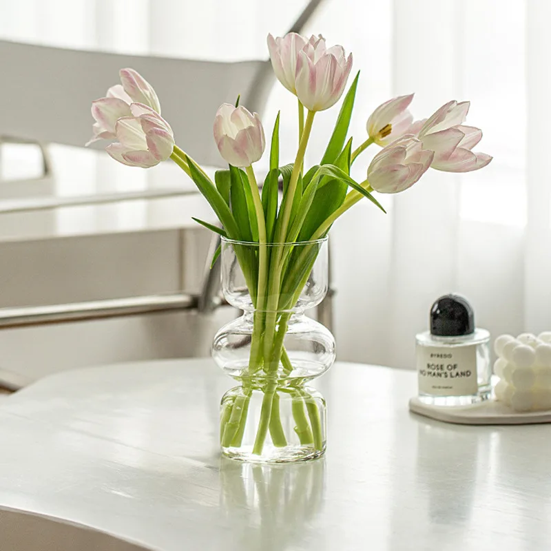 Customizable colors Nordic Crystal glass vase Vases for flowers home decor luxury cylinder glass flower vases