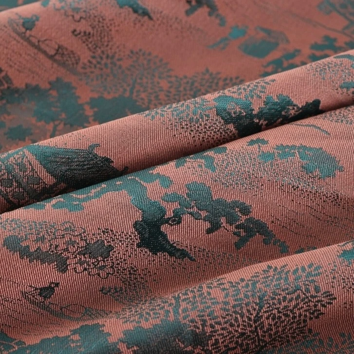 New style two-color Jiangnan misty rain two-color jacquard national wind fabric clothing and dress