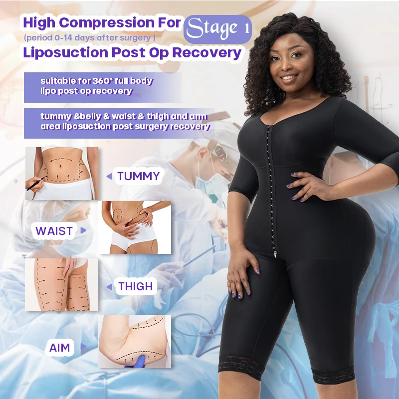 Wholesale Compression Garment Hip Enhancer Shaper Long Sleeve Bbl Shapewear Post Surgery Op Fajas Colombianas Reloj De Arena