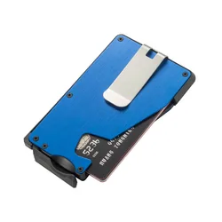 Minimalist Metal card holder wallet RFID carbon fiber wallet aluminum money clip Automatic Pop up RFID credit Card Holders
