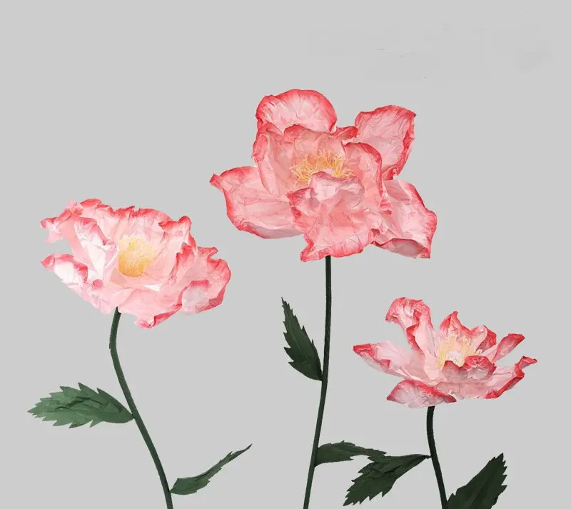 EG-VK020 wedding stage window display indoor handmade large tall giant poppy paper flower