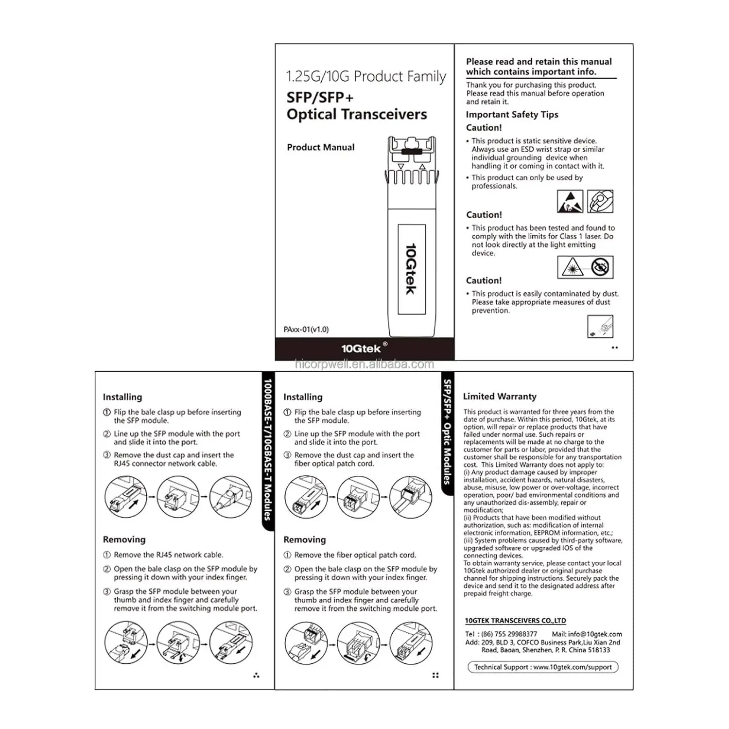 10GBase-SR SFP+ Transceiver, SFP Multi-Mode LC Module  up to 300 Meters Compatible with Ciscoi Ericsson ,Netgear,D-Link and More